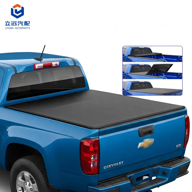 Soft Vinyl Tri-Fold Tonneau Cover ສໍາລັບ GMC Chevrolet